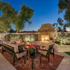 Outdoor Fireplace and Sitting Area