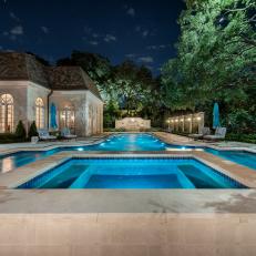 Hot Tub and Luxury Pool at Night