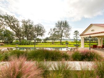 Pink Grasses and Pool