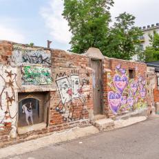 Alley Wall With Graffiti