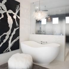 Glam & Contemporary Black and White Bathroom