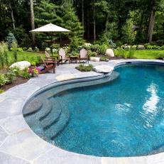Woodland Backyard With Pool