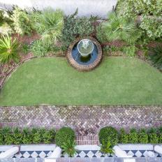 Narrow Garden and Fountain Overview