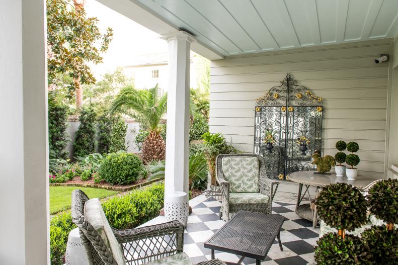 Porch With Topiaries