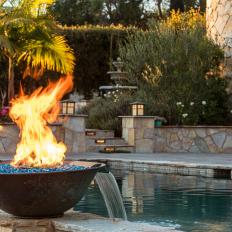 Backyard Pool and Fire Pit