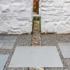 Rock Garden With Square Paver