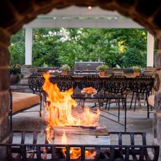 Fireplace and Outdoor Dining Area