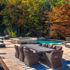 Patio and Pool With Orange Trees