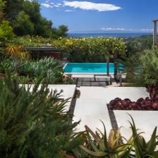 Garden With Pavers and Ocean View