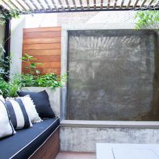Urban Outdoor Lounge With Waterwall