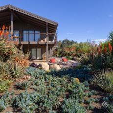 Brown Ranch House and Orange Succulents
