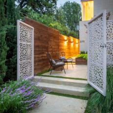 Courtyard Gate With Laser Cut Panels 