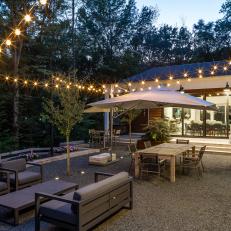 Granite Patio With String Lights