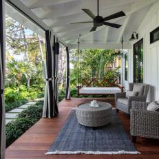 Tropical Porch With Mahogany Swing