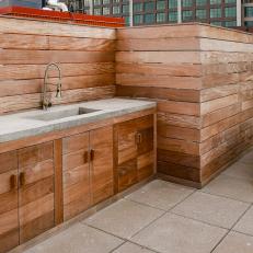 Rooftop Outdoor Kitchen With Paneling