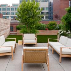 Rooftop Deck With White Sofas