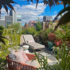 Rooftop Garden With Gray Chaise