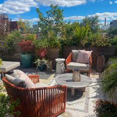 Roof Deck With Orange Chairs 