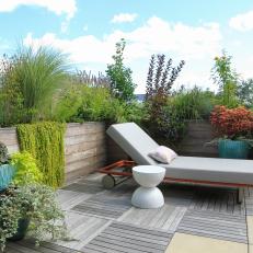 Rooftop Container Garden and Lounge Chair