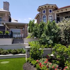 Terraced Backyard and Mansion Exterior