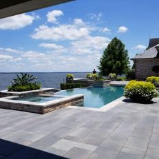Lakefront Infinity Pool and Patio