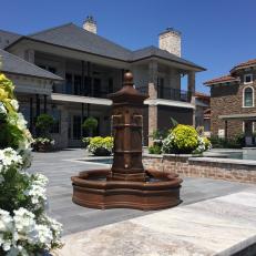 Rear Exterior and Bronze Fountain