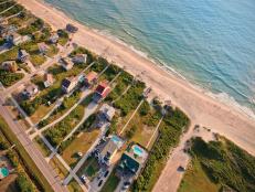 Aerial of Beach Houses in Nags Head, NC