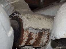 Asbestos pipe wrap (joint partially removed)