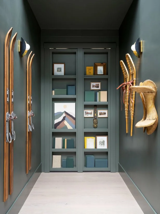 Green Hall With Skis