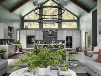 Statement Chandelier in Living Room