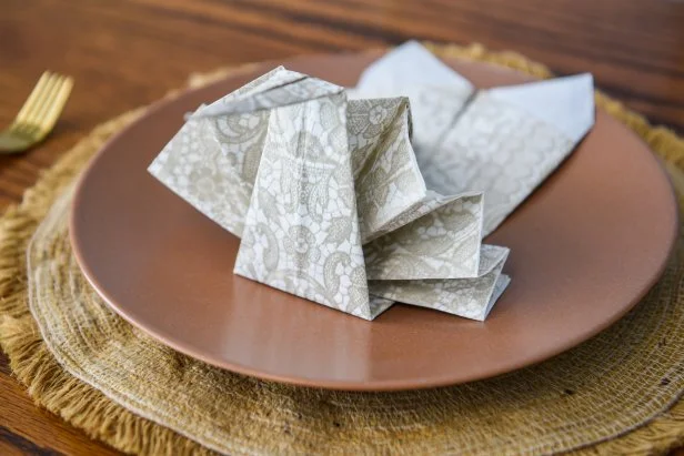 A Paper Napkin Folded Into a Turkey