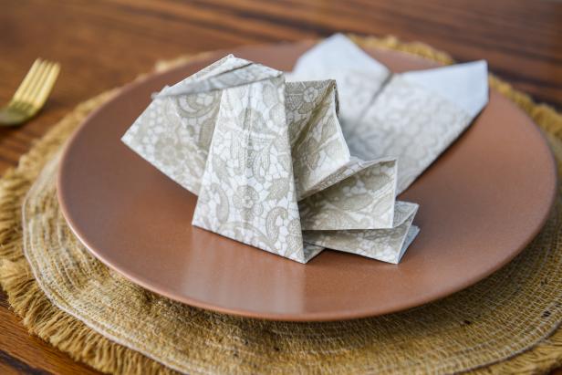 A Paper Napkin Folded Into a Turkey