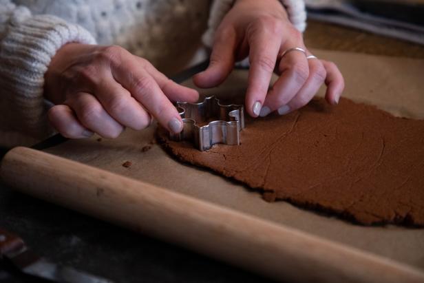 Cutting Gingerbread Dough With a Cookie Cutter