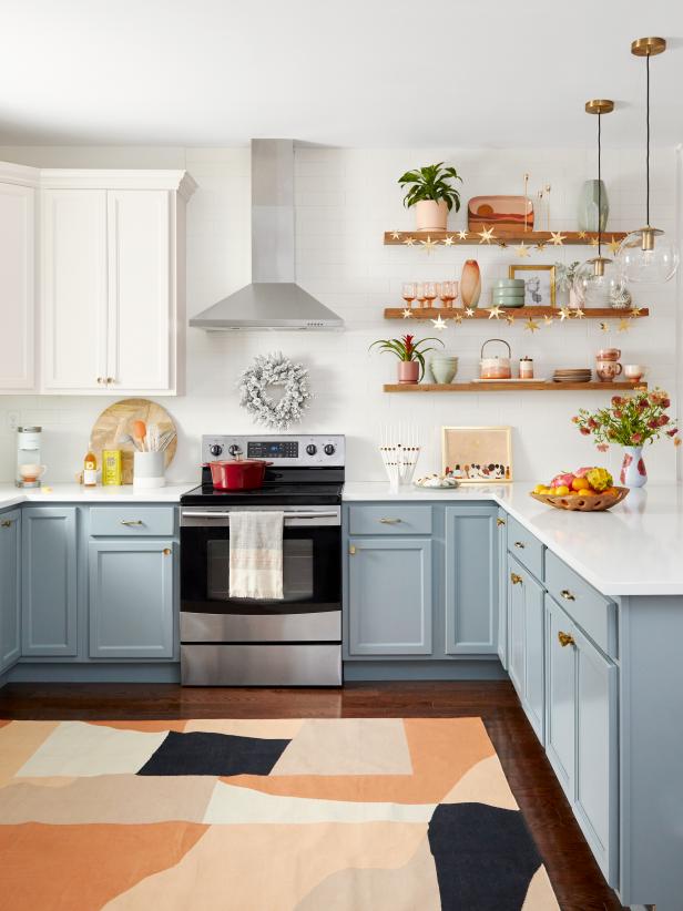 Modern Kitchen With Blue Cabinets