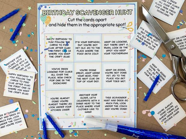 Free Printable Birthday Scavenger Hunt For Kids HGTV