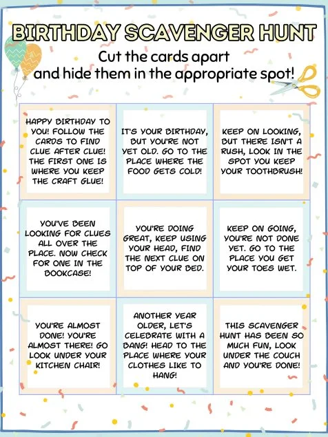 Birthday Scavenger Hunt App