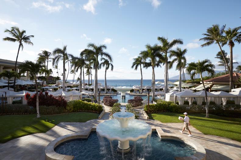 The gorgeous poolscape at the Four Seasons Resort Maui.