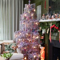 Leben Riebe's Metal Tinsel Christmas Tree