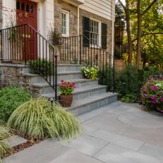 Stone Steps and Red Front Door