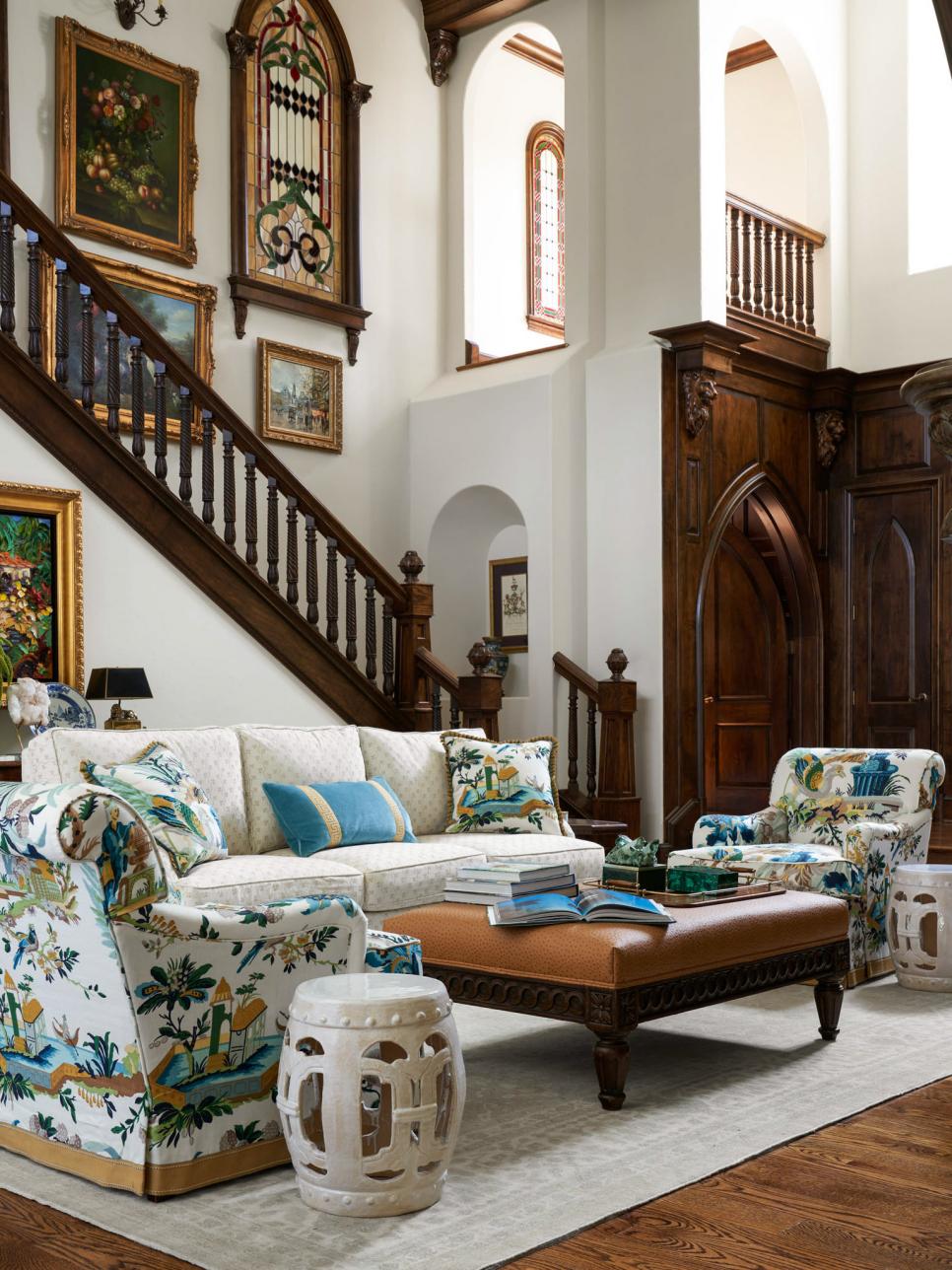 Traditional Living Room With Chinoiserie Chairs HGTV   1647010952744 