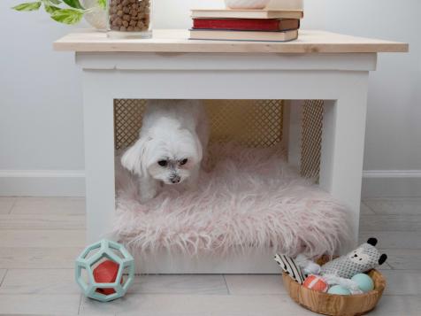 Upcycle an End Table Into a Cute and Cozy Dog Bed