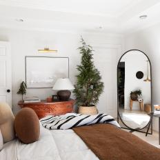 Contemporary Neutral Bedroom With Fir Tree