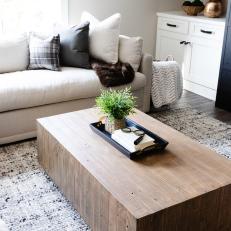 Block Coffee Table With Black Tray