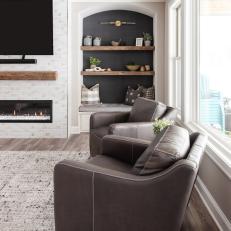 Gray Leather Armchairs in Living Room