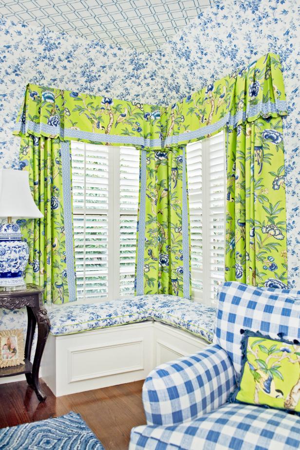 Blue Cottage Bedroom With Green Valance HGTV
