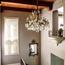 Stairwell and Crystal Chandelier