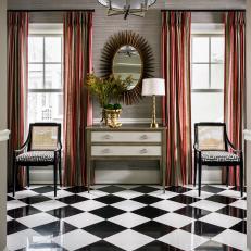 Foyer With Black and White Floor 