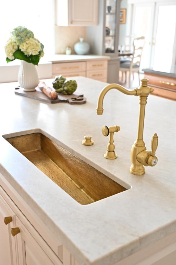 Gold Kitchen Sink and Faucet HGTV