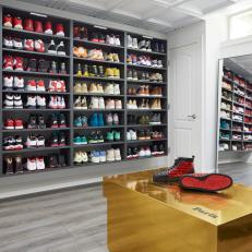 Closet With Sneaker Wall