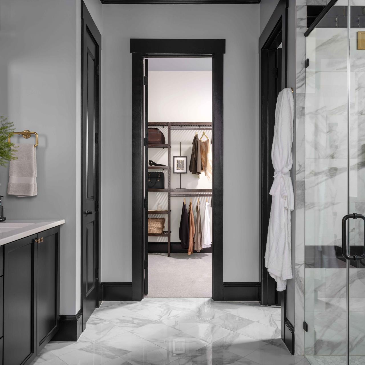 Pictures of the HGTV Smart Home 2022 Main Bathroom + Closet